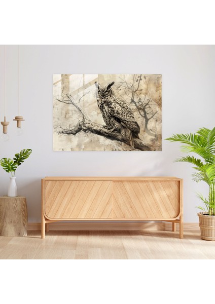 Leonardo Da Vinci Owl Glass Print - Leonardo Da Vinci, Glass Print, Leonardo Da Vinci, Home Decoration, 45X30 modelleri