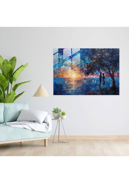Starry Night Glass Print - Leonid Afremov, Wall Decoration, Leonid Afremov, Modern Art, 45X30 fiyatları