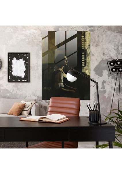 Johannes Vermeer Modern Art - Woman With Pearl Necklace - Johannes Vermeer, Glass Wall Art, Wall Decoration, Modern Art, 30X45 modelleri