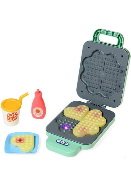 Pilli Işıklı Renk Değiştiren Oyuncak Waffle Makinesi Mutfak Oyuncak Hediye fiyatları