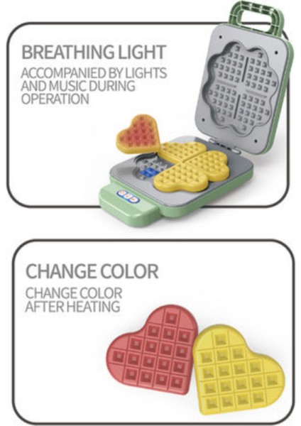 Pilli Işıklı Renk Değiştiren Oyuncak Waffle Makinesi Mutfak Oyuncak Hediye modelleri