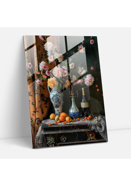 Still Life Harmony Glass Wall Art - Johannes Vermeer, Glass Art, Wall Decoration, Glass Wall Art, 30X45