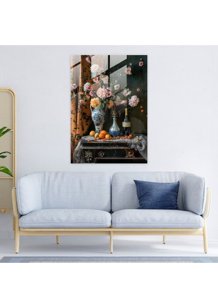 Still Life Harmony Glass Wall Art - Johannes Vermeer, Glass Art, Wall Decoration, Glass Wall Art, 30X45 modelleri