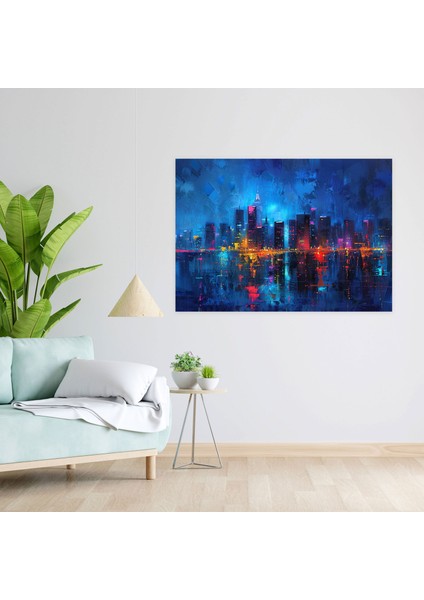 Neon Cityscape Leonid Afremov Canvas Print - Leonid Afremov, Leonid Afremov, Home Decoration, Canvas, 50X30 fiyatları