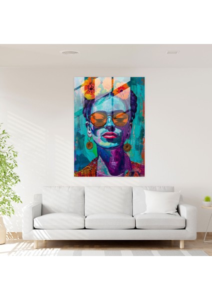 Frida Kahlo Style Glass Print - Frida Kahlo Eserleri, Frida Kahlo Style, Modern Art, Glass Print, 30X45 modelleri