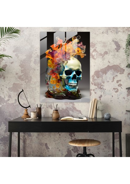 Los Muertos Glass Art - Los Muertos, Glass Print, Flowers, Wall Decoration, 30X45 fiyatları