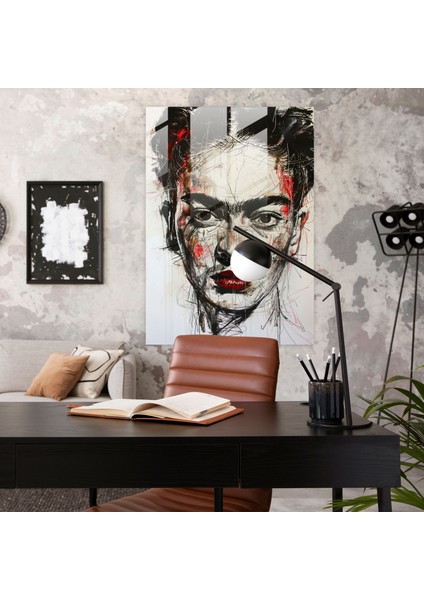 Frida Kahlo Style Modern Art - Frida Kahlo Eserleri, Glass Wall Art, Bold Self-Portrait, Modern Art, 30X45