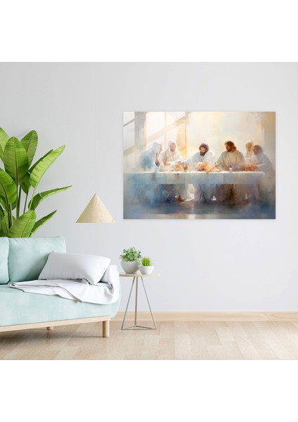 Last Supper Of Jesus Christ Glass Wall Art - Last Supper Of Jesus Christ, Last Supper Of Jesus Christ, Home Decoration, Glass Wall Art, 45X30 modelleri