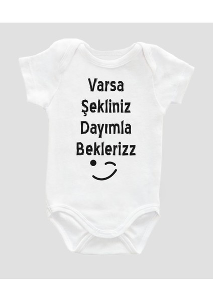 Outdoor One Organik  Pamuk Dayımla Bekleriz Baskılı Bebek Body ZBN059