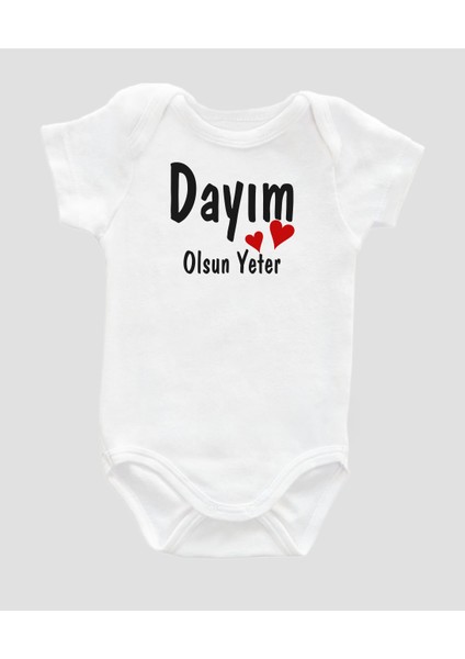 Organik Pamuk Dayım Olsa Yeter Baskılı Bebek Body ZBN070