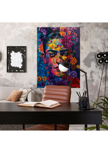 Vibrant Frida Kahlo Style Wall Decoration - Frida Kahlo, Vibrant Colors, Canvas Wall Art, Frida Kahlo Style, 30X50 fiyatları