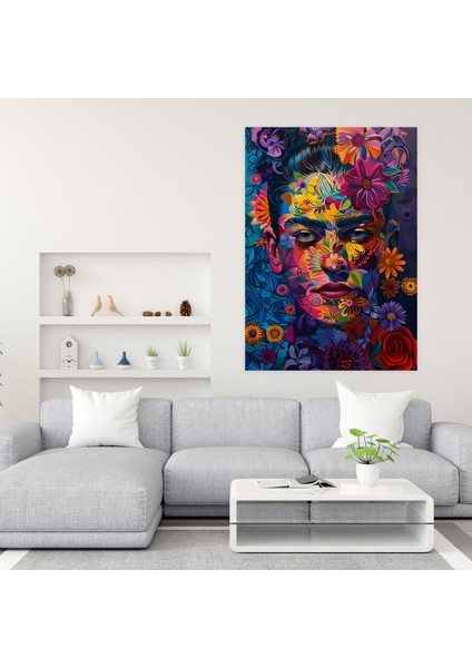 Vibrant Frida Kahlo Style Wall Decoration - Frida Kahlo, Vibrant Colors, Canvas Wall Art, Frida Kahlo Style, 30X50 modelleri