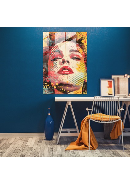 Yarım Ton Empresyonist Cam Sanatı - Klasisizm+Popart, Klasisizm ile Pop Art'ı Birleştirmek, Cam Sanatı, Duvar Dekorasyonu, 30X45
