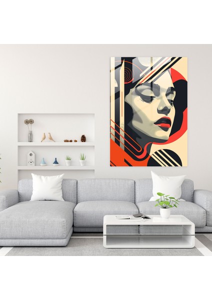 Tipografik Art Deco Cam Baskı - Klasisizm+Popart, Duvar Süslemesi, Modern Sanat, Cam Baskı, 30X45 modelleri