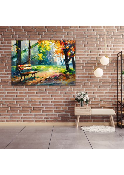 Leonid Afremov Home Decoration - Sunny Park Scene Glass Print - Leonid Afremov, Modern Art, Glass Wall Art, Leonid Afremov, 45X30 modelleri