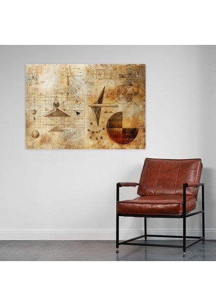 Leonardo Da Vinci Geometry Wall Art - Leonardo Da Vinci, Canvas, Wall Decoration, Leonardo Da Vinci, 50X30 fiyatları