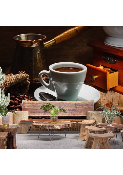 Kahve Temalı Cafe Duvar Kağıdı Baskı