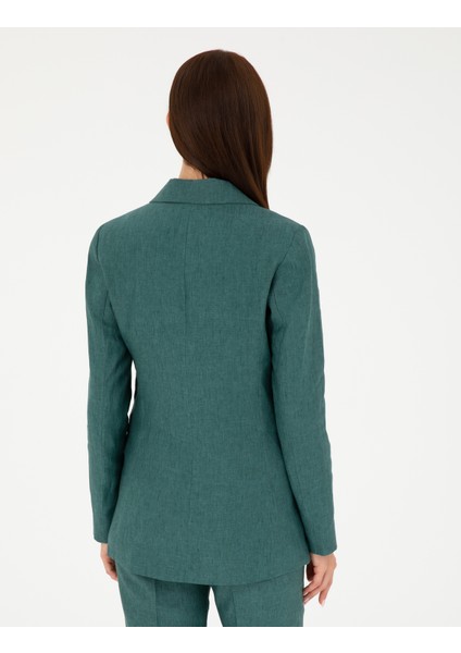 Kadın Yeşil Regular Fit Keten Ceket 50282094-VR054