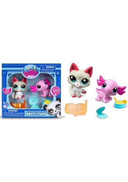 Littlest Pet Shop Minişler 2’li Figür Seti S1 - Aksolotl ve Kedi - 5 cm