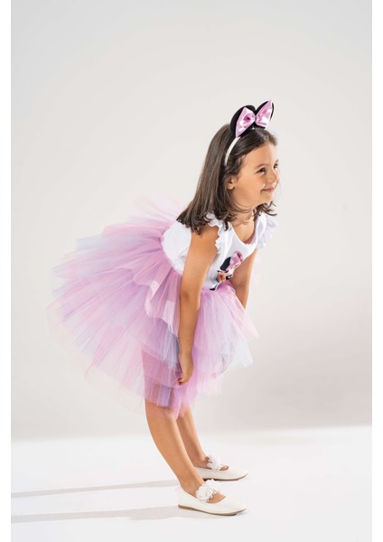 Minnie Mouse Temalı Kız Çocuk Beyaz Doğum Günü Elbisesi ve Parti Kostümü indirimleri