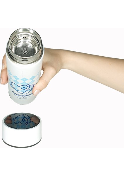 Sus 304 Paslanmaz Çelik 500ML Akıllı Dijital Resimli Vakumlu Termos