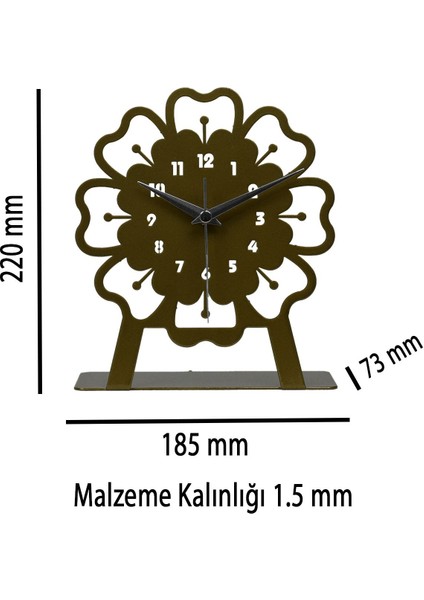 Mercan Model Dekoratif Metal Lazer Kesim Akar SESSİZ Mekanizmalı Masa Saati fırsatları