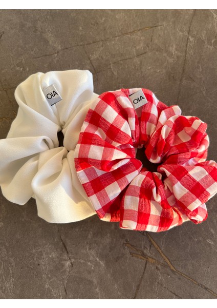 Oıa Atelier Pötikare - Beyaz Scrunchie Toka