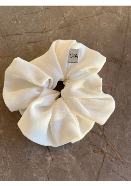 Oıa Atelier Pötikare - Beyaz Scrunchie Toka