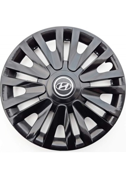 Hyundai Accent Parlak Siyah 13 Inc Kırılmaz 4 Adet Jant Kapağı Arma ve Kelepçe Hediyeli 3911SYHHYUNDAI