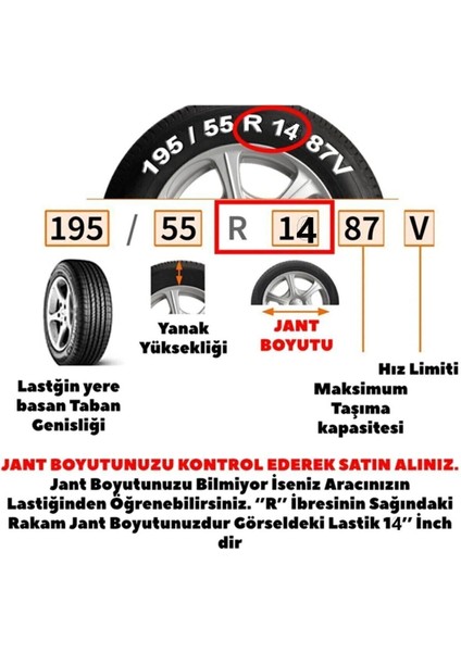 Yılap Jant Hyundai Accent Era Getz 14'' Inç Jant Kapağı 4 Adet Kırılmaz Esnek 4307