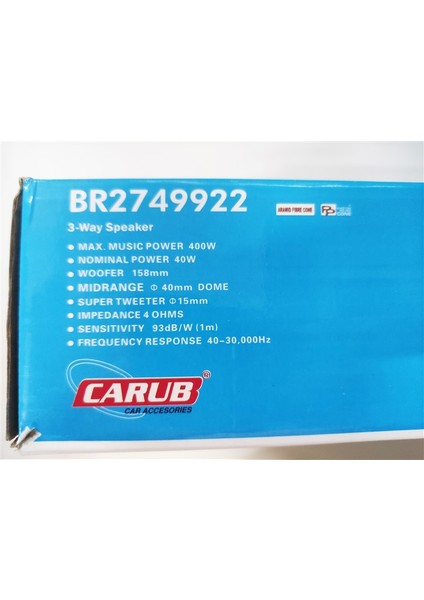 16 cm Hoparlör 6 Inç Kapaklı 400W BR2749922 fiyatları