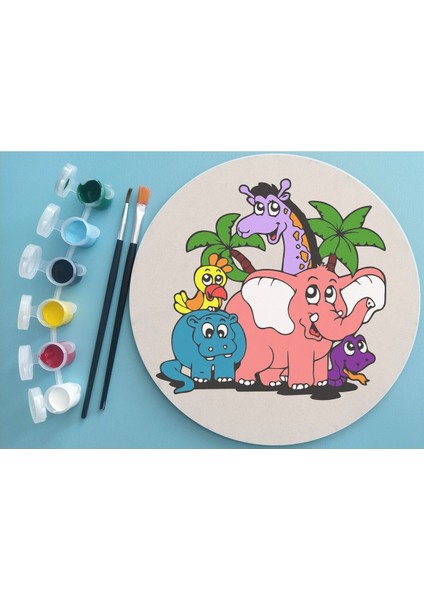 2'li Mandala Boyama Seti Aile Etkinliği 2 Ham Mdf Plaka 6 Renk Boya 2 Fırça Model 51 fırsatları