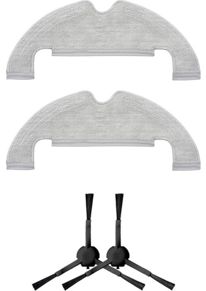 Xiaomi X10 Uyumlu Yedek Mop ve Yan Fırça-4 Parça