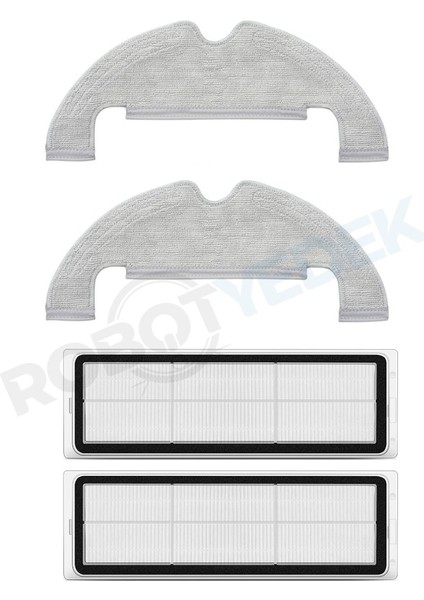 Xiaomi X10 Uyumlu Yedek Mop ve Hepa Filtre-4 Parça