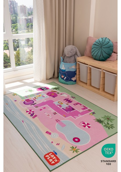 Tufting Dokuma Çocuk Oyun Halısı - Dollhouse | Bebek Evi