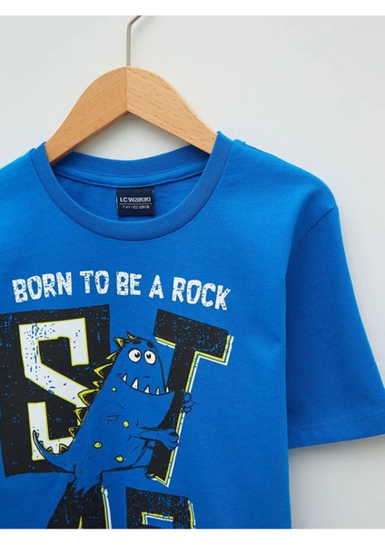 Bisiklet Yaka Baskılı Kısa Kollu Pamuklu Erkek Çocuk Tişört fiyatları