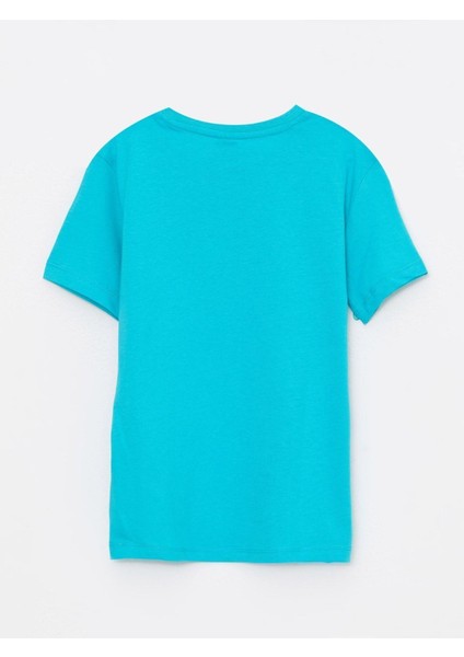 Bisiklet Yaka Baskılı Kısa Kollu Pamuklu Erkek Çocuk Tişört fiyatları