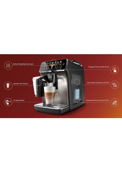 Aquaclean Filtre Lattego Süt Sistemi 12 Çesit Kahve Tam Otomatik Espresso Makinesi 2kg Tchibo Kahve + Lambader Hediye