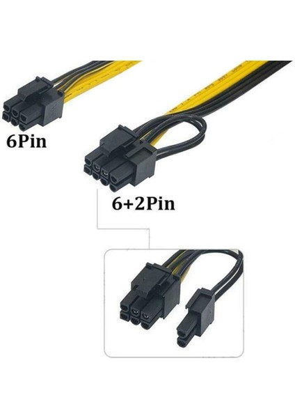 50CM 6 Pin Pcı-E To 8 Pin Pcı-E Ekran Kartı Power Çevirici Kablo
