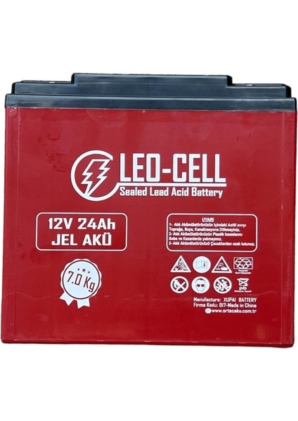 Leocell 12V 24 Ah Dik Akü