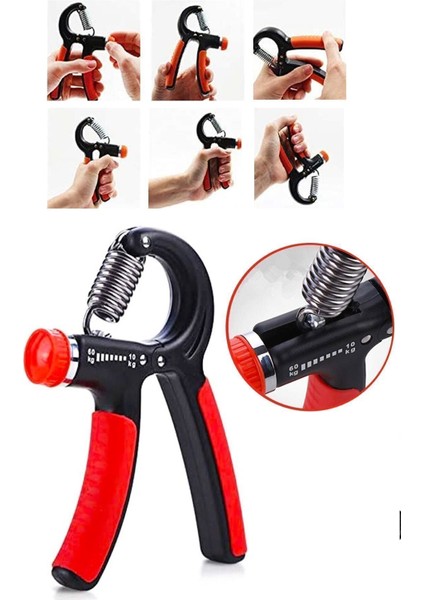 Tekno Trust Kırmızı Ayarlanabilir Dirençli El Yayı 5-60 kg