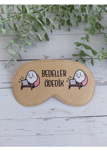Bedeller Ödedik Uyku Bandı Göz Bandı Baskılı Pamuk Seyahat Uyku Bandı