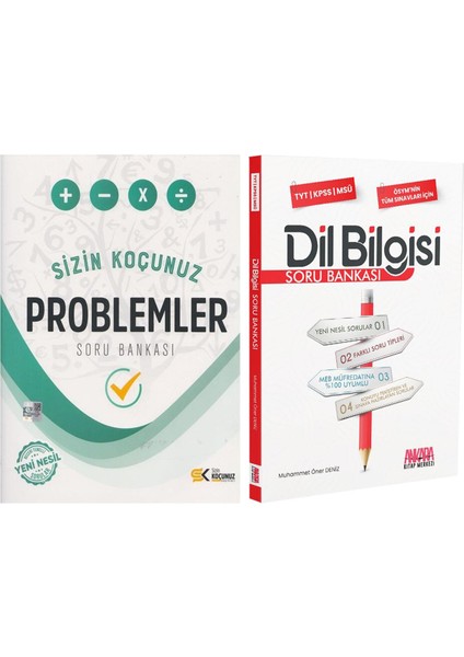 TYT Problemler Soru Bankası - Akm Dil Bilgisi Soru Bankası 2'li Set