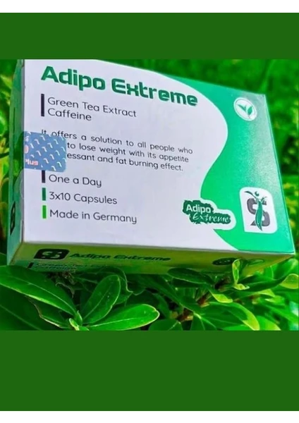 Adipo Plus Caffeine Yeşil Çay Fat Burner (Iştah Kesici ) 30 Kapsül (Kırmızı Kapsül)