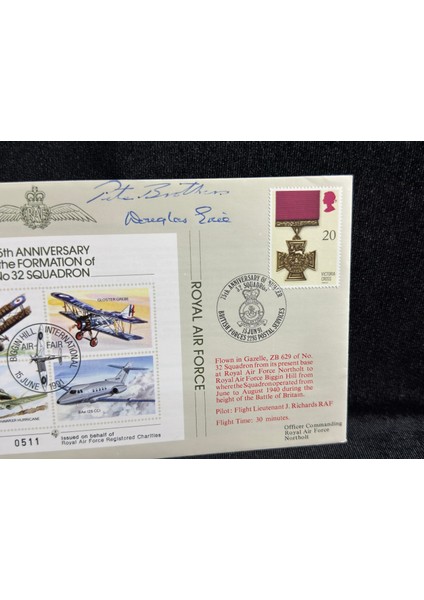 1991 Ingiltere Hava Kuvvetleri Özel Gün Damgalı 4x Islak Imzalı Limited Ilk Gün Zarfı Raf Royal Airforce indirimleri