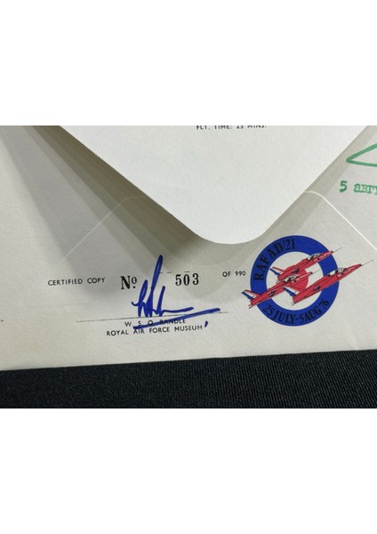 1976 Kiev Akrobatic Uçuş Dünya Şampiyonası 5x Imzalı Limitli Aerophilately Ilk Gün Zarfı Royal Air Force Museum
