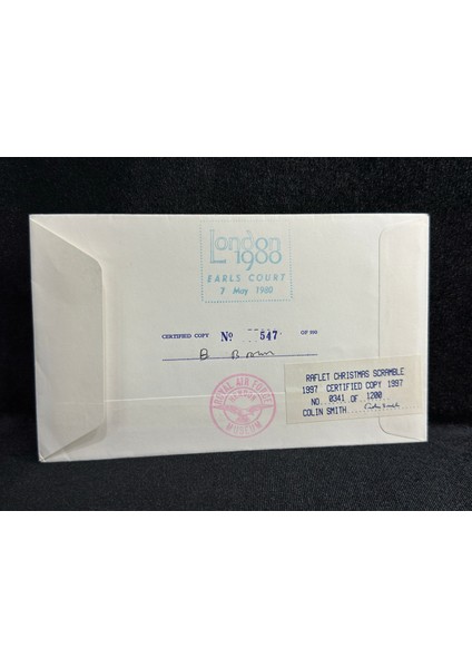 1980 Kraliyet Hava Kuvvetleri The Falcon 16X Islak Imzalı Royal Air Force Fdc Limited fırsatları