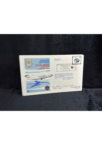 1981 Yeni Zelanda Operation Deep Freeze Cover Sgd Commander Ilk Gün Zarfı Fdc Islak Imzalı