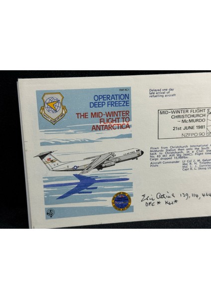 1981 Yeni Zelanda Operation Deep Freeze Cover Sgd Commander Ilk Gün Zarfı Fdc Islak Imzalı