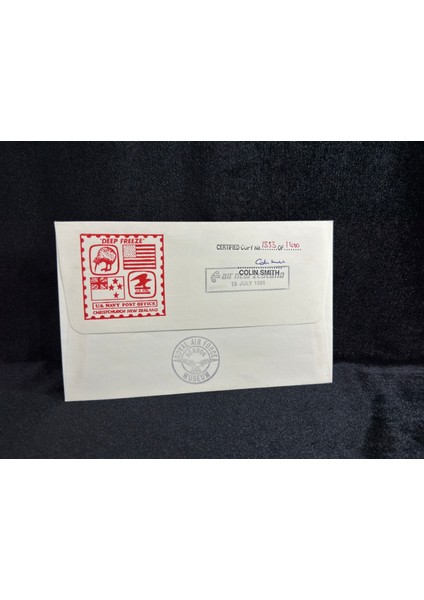 1981 Yeni Zelanda Operation Deep Freeze Cover Sgd Commander Ilk Gün Zarfı Fdc Islak Imzalı